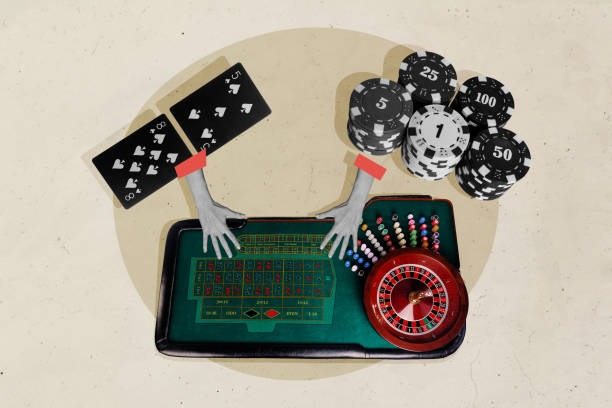 Roulette wheel and betting table during live broadcast